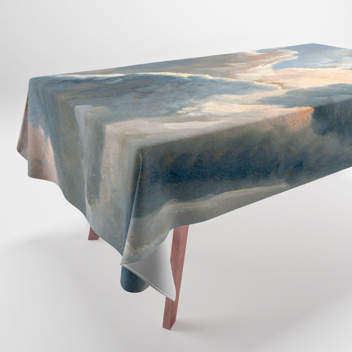 Summer Storm Clouds Antique Oil Painting Tablecloth Gallery Image 1