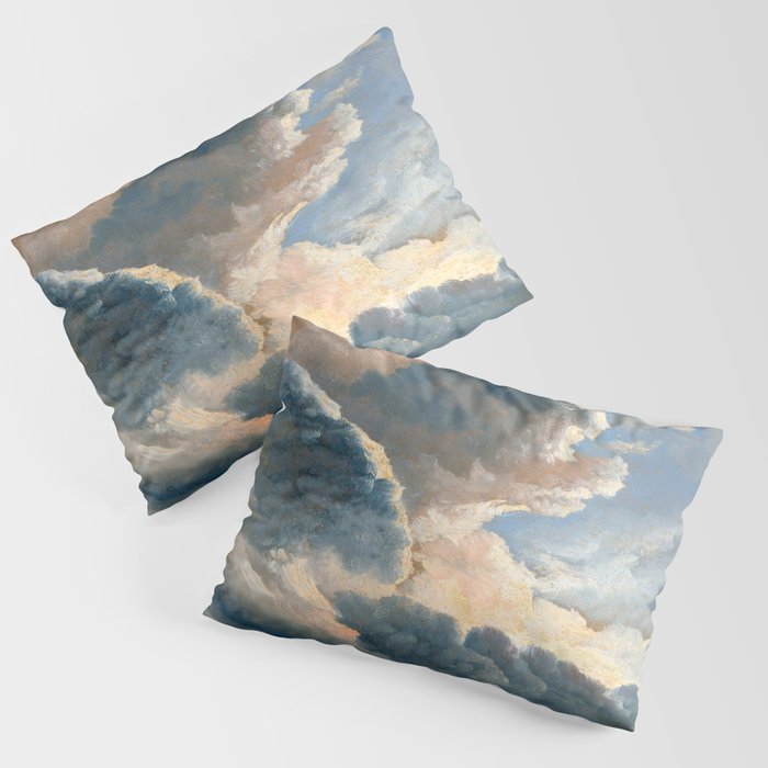 Summer Storm Clouds Antique Oil Painting Pillow Sham Gallery Image 3