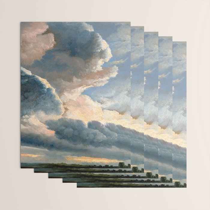 Summer Storm Clouds Antique Oil Painting Wrapping Paper Gallery Image 3