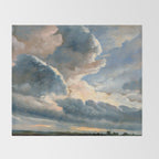 Summer Storm Clouds Antique Oil Painting Throw Blanket Gallery Image 2