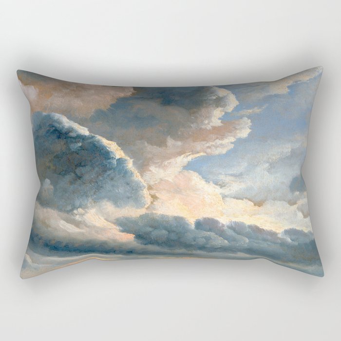Summer Storm Clouds Antique Oil Painting Rectangular Pillow Gallery Image 2