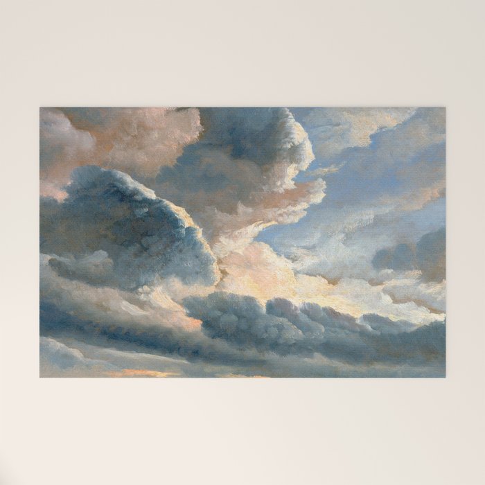 Summer Storm Clouds Antique Oil Painting Welcome Mat Gallery Image 1