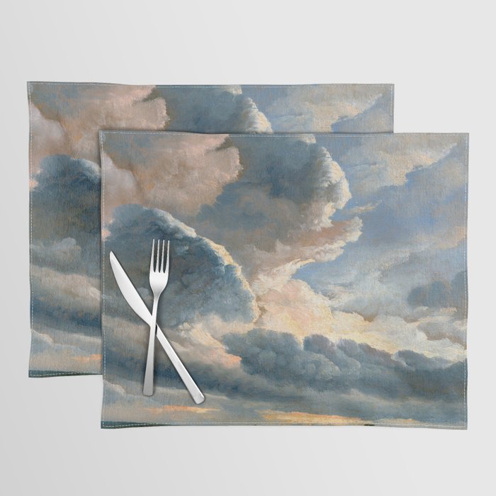 Summer Storm Clouds Antique Oil Painting Placemat Gallery Image 1