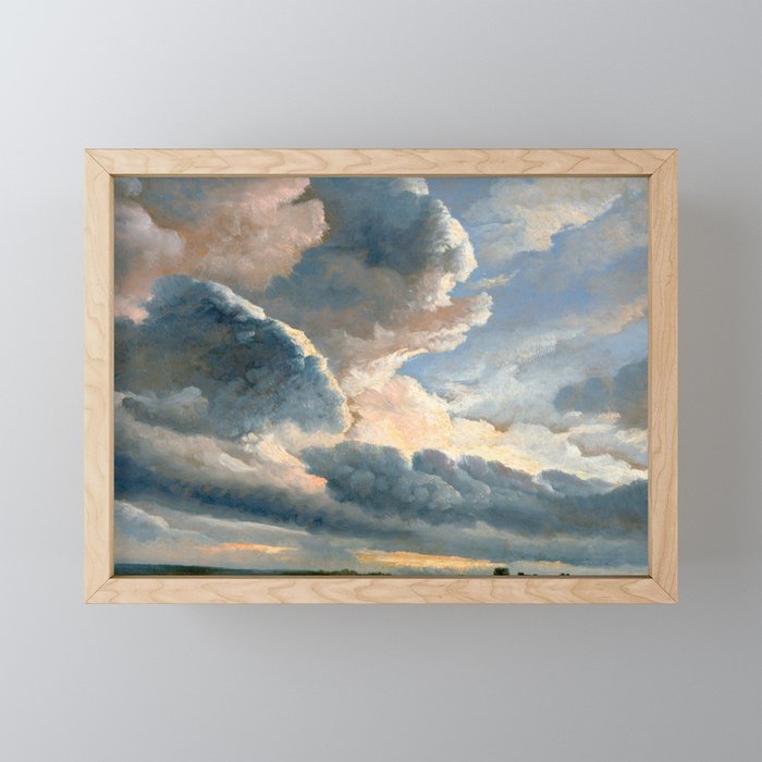 Summer Storm Clouds Antique Oil Painting Mini Art Print Gallery Image 1