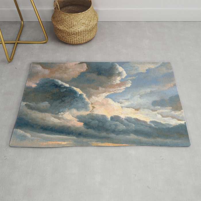 Summer Storm Clouds Antique Oil Painting Rug Gallery Image 1