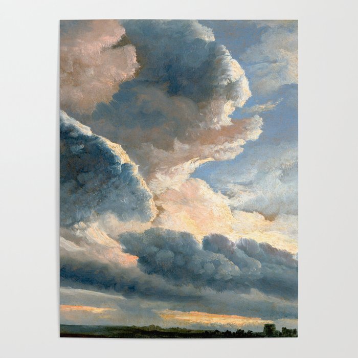 Summer Storm Clouds Antique Oil Painting Poster Gallery Image 4