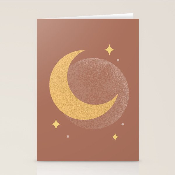 Moon Sparkle Gold - Celestial Stationery Card Gallery Image 2