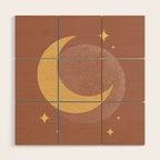 Moon Sparkle Gold - Celestial Wood Wall Art Gallery Image 1