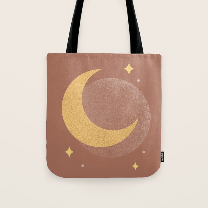 Moon Sparkle Gold - Celestial Tote Bag Gallery Image 1