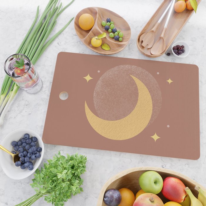 Moon Sparkle Gold - Celestial Cutting Board Gallery Image 2