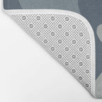Retro Liquid Swirl Medium Square Abstract Pattern in Steel Blue-Gray Tones Bath Mat Gallery Image 2