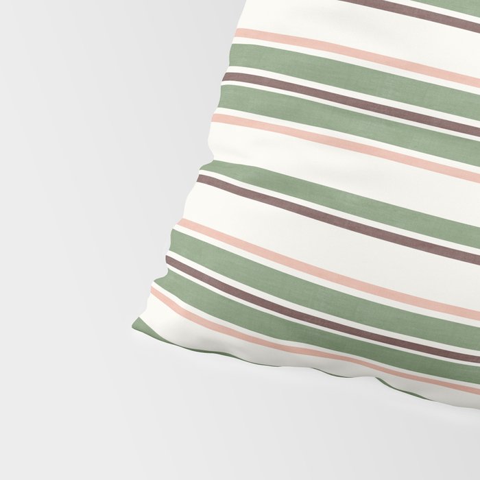 Daybed Stripe Ivory Green Multi Pillow Sham Gallery Image 4