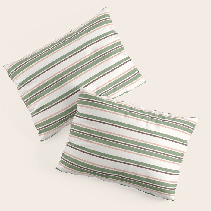 Daybed Stripe Ivory Green Multi Pillow Sham Gallery Image 3