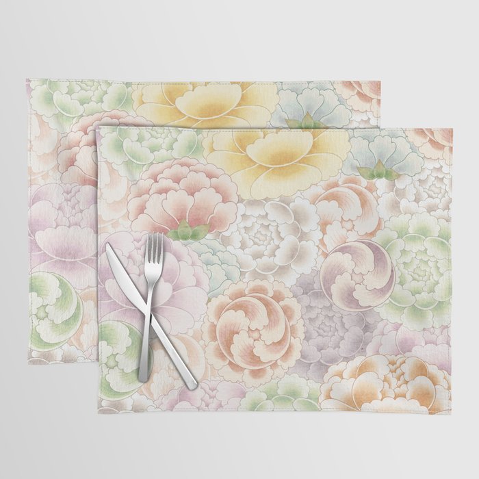 Field of peony flowers Placemat Gallery Image 1