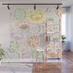 Field of peony flowers Wall Mural Gallery Image 1