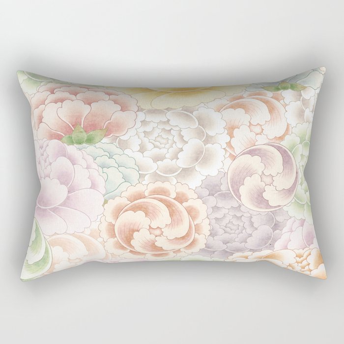 Field of peony flowers Rectangular Pillow Gallery Image 2