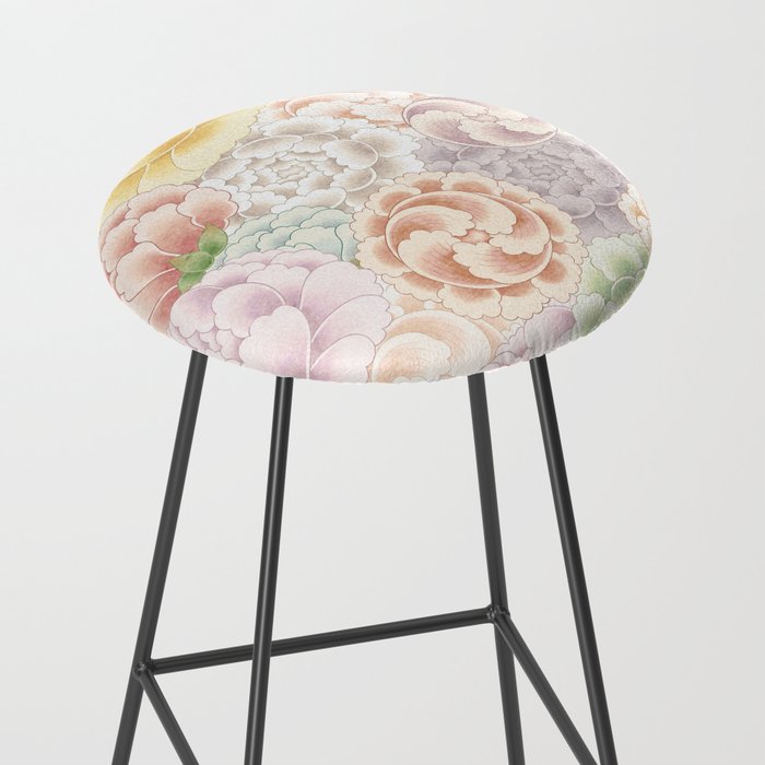 Field of peony flowers Stool Gallery Image 2