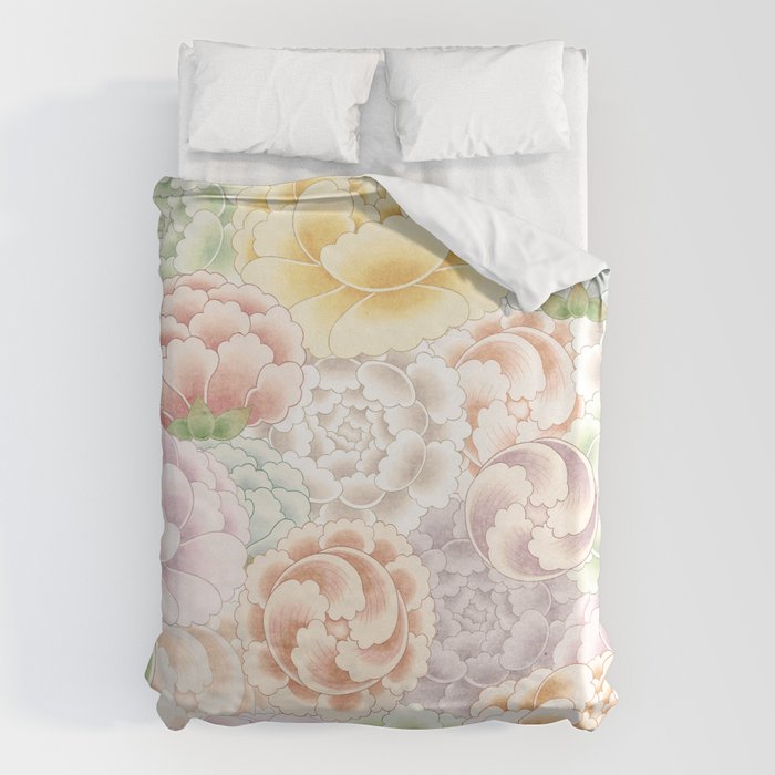 Field of peony flowers Duvet Cover Gallery Image 1