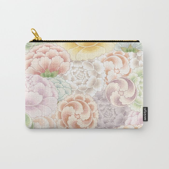 Field of peony flowers Carry All Pouch Gallery Image 1