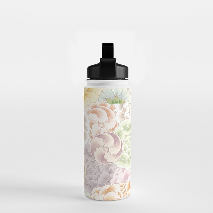Field of peony flowers Water Bottle Gallery Image 2