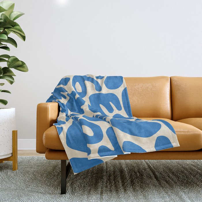 Abstract organic nature shape art pattern Throw Blanket Gallery Image 1