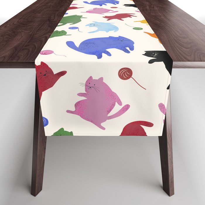 Rainbow Kittens Pattern Table Runner Gallery Image 1