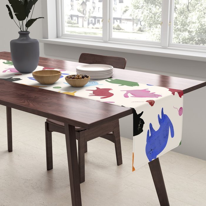 Rainbow Kittens Pattern Table Runner Gallery Image 2