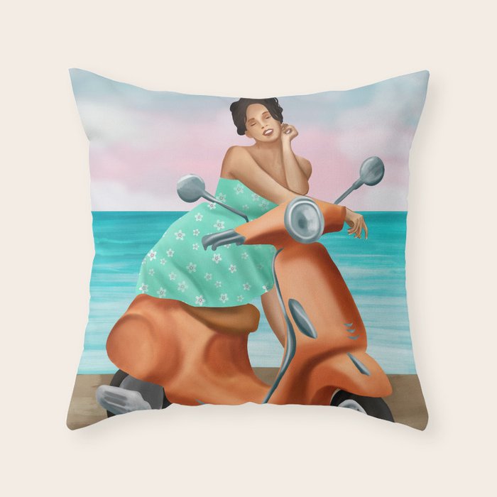 Seaside Reverie Throw Pillow Gallery Image 1