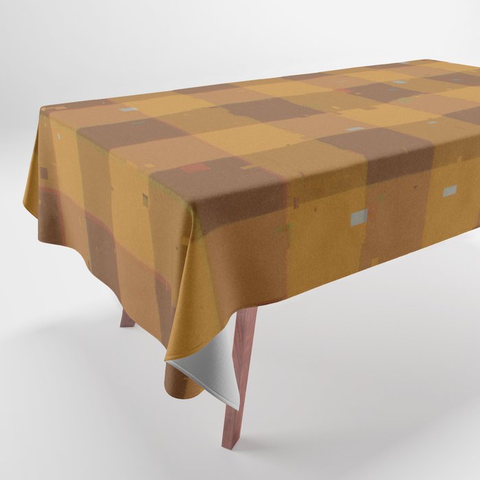 Golden gingham Tablecloth Gallery Image 1