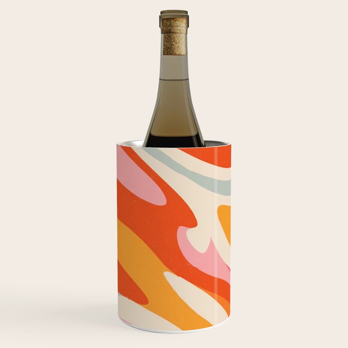 Psychedelic 70s Swirl Pattern - Retro Groovy Abstract Wave Wine Chiller Gallery Image 1