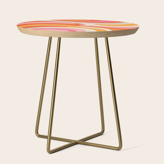 Psychedelic 70s Swirl Pattern - Retro Groovy Abstract Wave Side Table Gallery Image 1