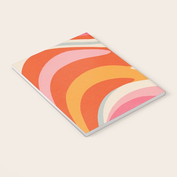 Psychedelic 70s Swirl Pattern - Retro Groovy Abstract Wave Notebook Gallery Image 3