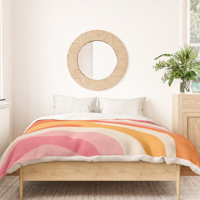 Psychedelic 70s Swirl Pattern - Retro Groovy Abstract Wave Duvet Cover Gallery Image 3