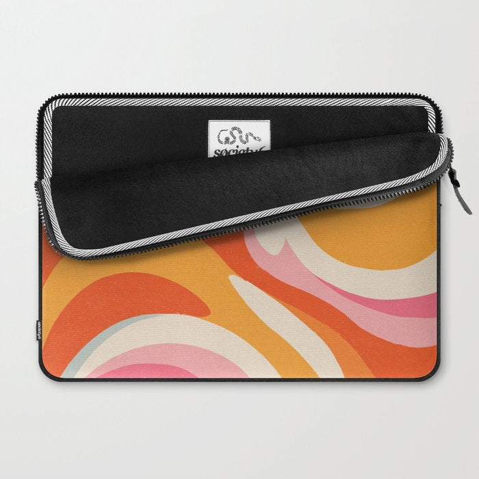 Psychedelic 70s Swirl Pattern - Retro Groovy Abstract Wave Laptop Sleeve Gallery Image 2