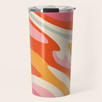 Psychedelic 70s Swirl Pattern - Retro Groovy Abstract Wave Travel Mug Gallery Image 1