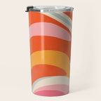 Psychedelic 70s Swirl Pattern - Retro Groovy Abstract Wave Travel Mug Gallery Image 3