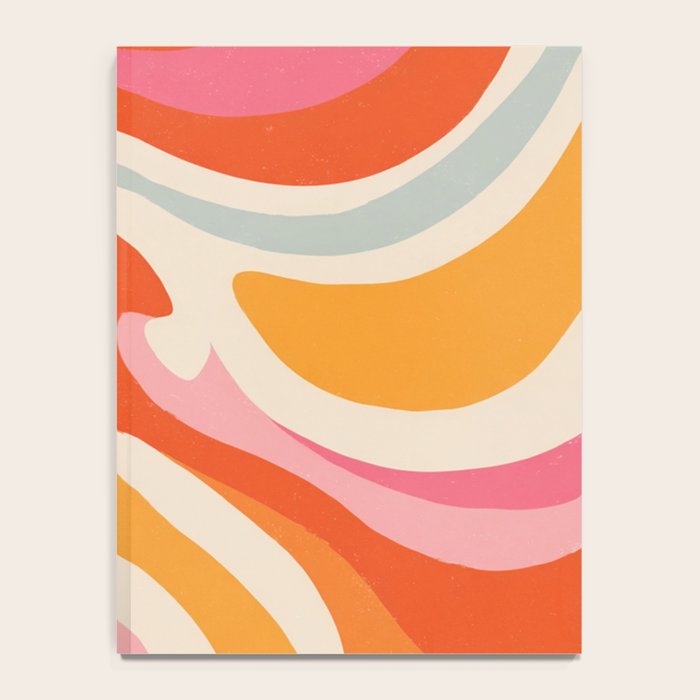 Psychedelic 70s Swirl Pattern - Retro Groovy Abstract Wave Notebook Gallery Image 4