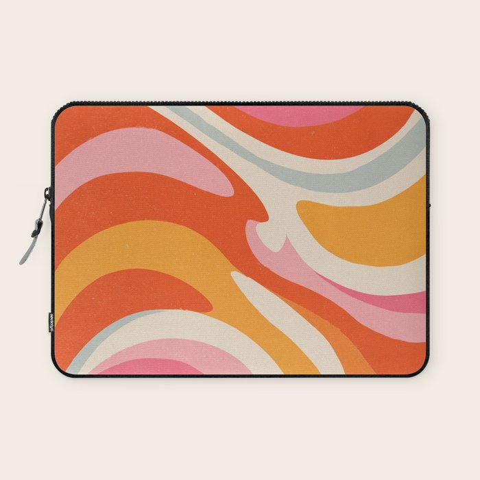 Psychedelic 70s Swirl Pattern - Retro Groovy Abstract Wave Laptop Sleeve Gallery Image 1