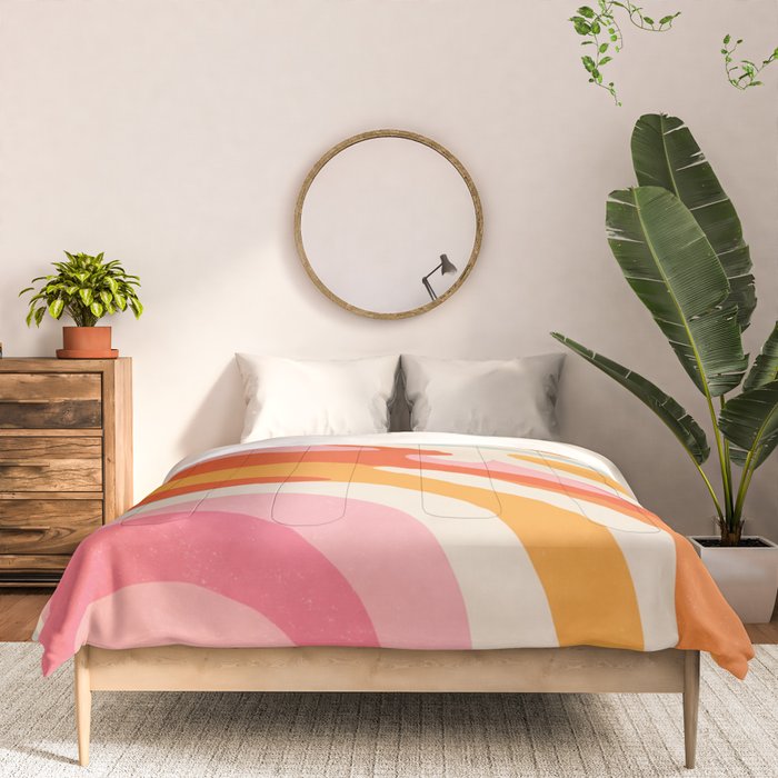 Psychedelic 70s Swirl Pattern - Retro Groovy Abstract Wave Comforter Gallery Image 3