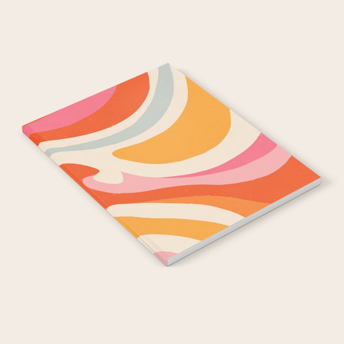 Psychedelic 70s Swirl Pattern - Retro Groovy Abstract Wave Notebook Gallery Image 1