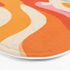 Psychedelic 70s Swirl Pattern - Retro Groovy Abstract Wave Bath Mat Gallery Image 3