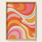 Psychedelic 70s Swirl Pattern - Retro Groovy Abstract Wave Serving Tray Gallery Image 1