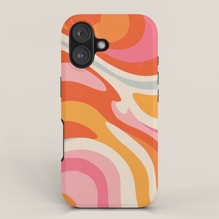 Psychedelic 70s Swirl Pattern - Retro Groovy Abstract Wave iPhone Case Gallery Image 1