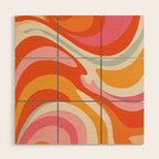 Psychedelic 70s Swirl Pattern - Retro Groovy Abstract Wave Wood Wall Art Gallery Image 1