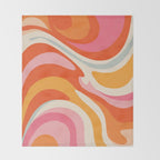 Psychedelic 70s Swirl Pattern - Retro Groovy Abstract Wave Throw Blanket Gallery Image 2