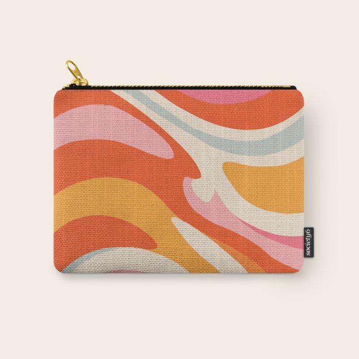 Psychedelic 70s Swirl Pattern - Retro Groovy Abstract Wave Carry All Pouch Gallery Image 1