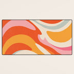 Psychedelic 70s Swirl Pattern - Retro Groovy Abstract Wave Desk Mat Gallery Image 3
