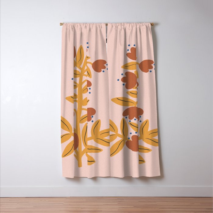 Loneliness Botanical Painting Window Curtain Gallery Image 3