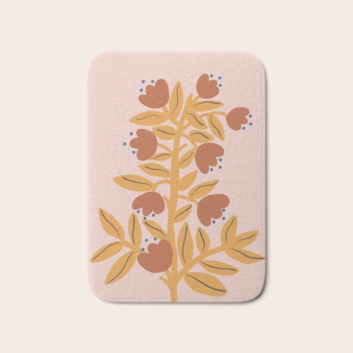 Loneliness Botanical Painting Bath Mat Gallery Image 1