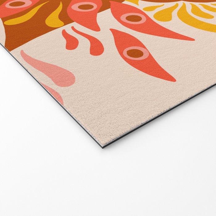 Trippy Mandala - Retro Ochre Welcome Mat Gallery Image 2